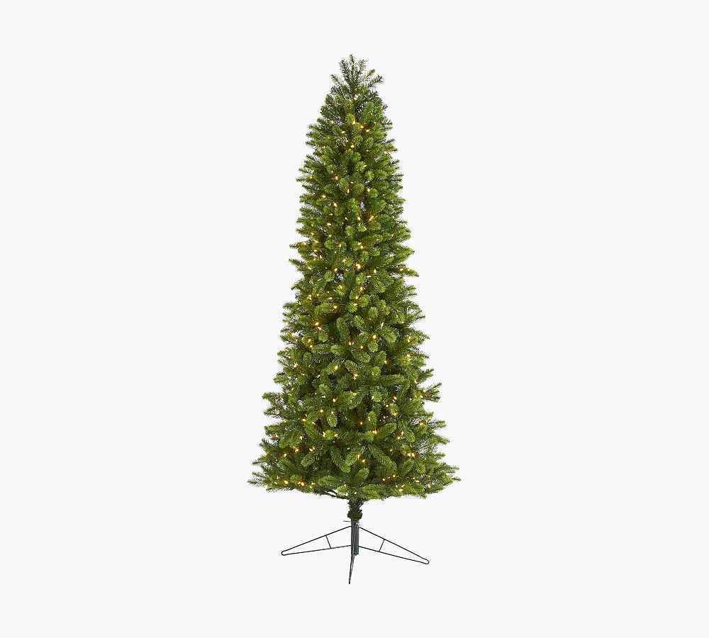 Lit Slim Virginia Spruce Faux Christmas Tree   tiaotiao