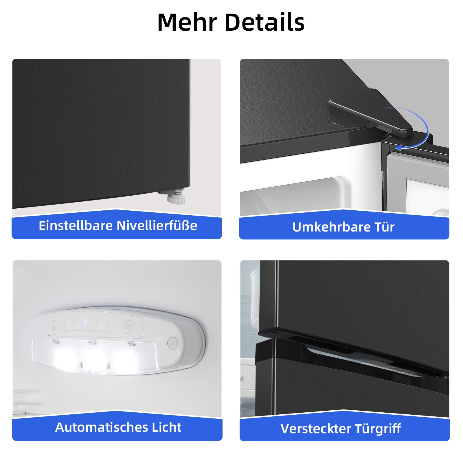 Kühl-Gefrierkombination 117 L, 114 cm hoch, 47 cm breit, freistehend, Low-Frost, 39 dB, Klasse E