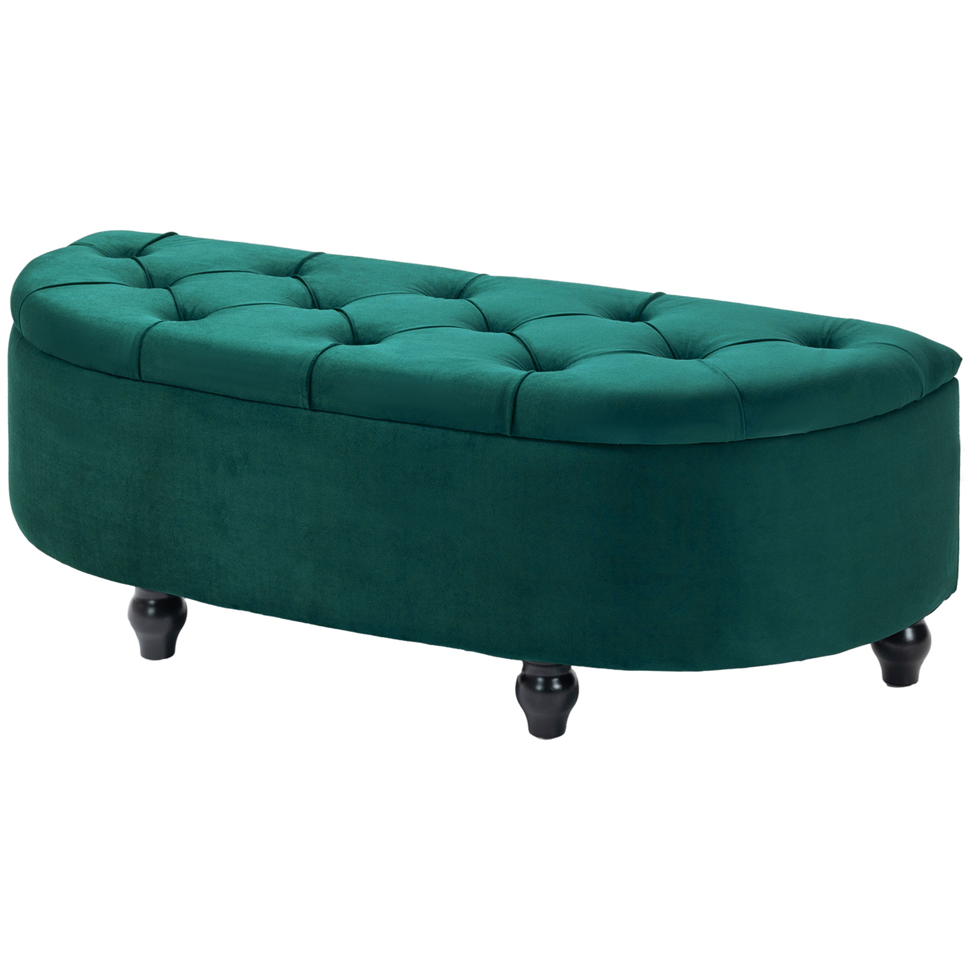 HOMCOM Hocker mit Stauraum, Sitztruhe, gepolstert, soft-close Deckel, Samtoptik, 120 x 46 x 42 cm, Dunkelgrau
