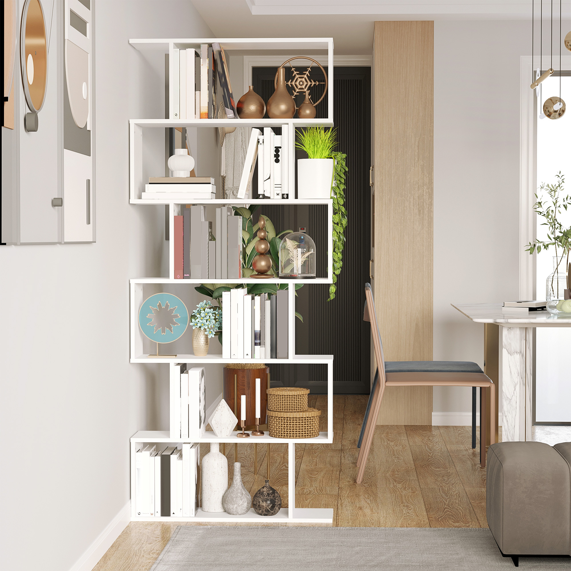 HOMCOM Regal Design Büromöbel Holz Regal 80x24x191cm Weiß