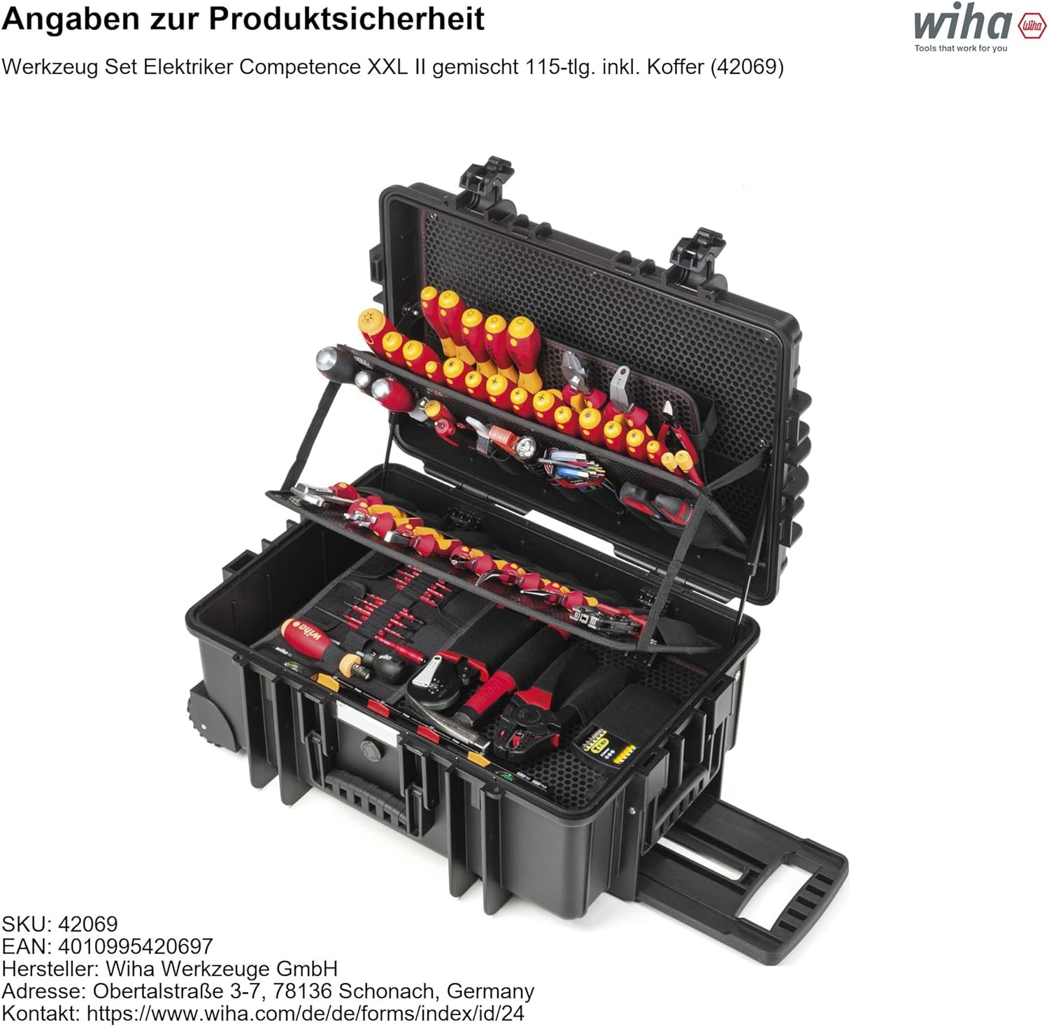Wiha Set Attrezzi per Elettricista 115 pz Attrezzi Utensili Cacciavite Punte