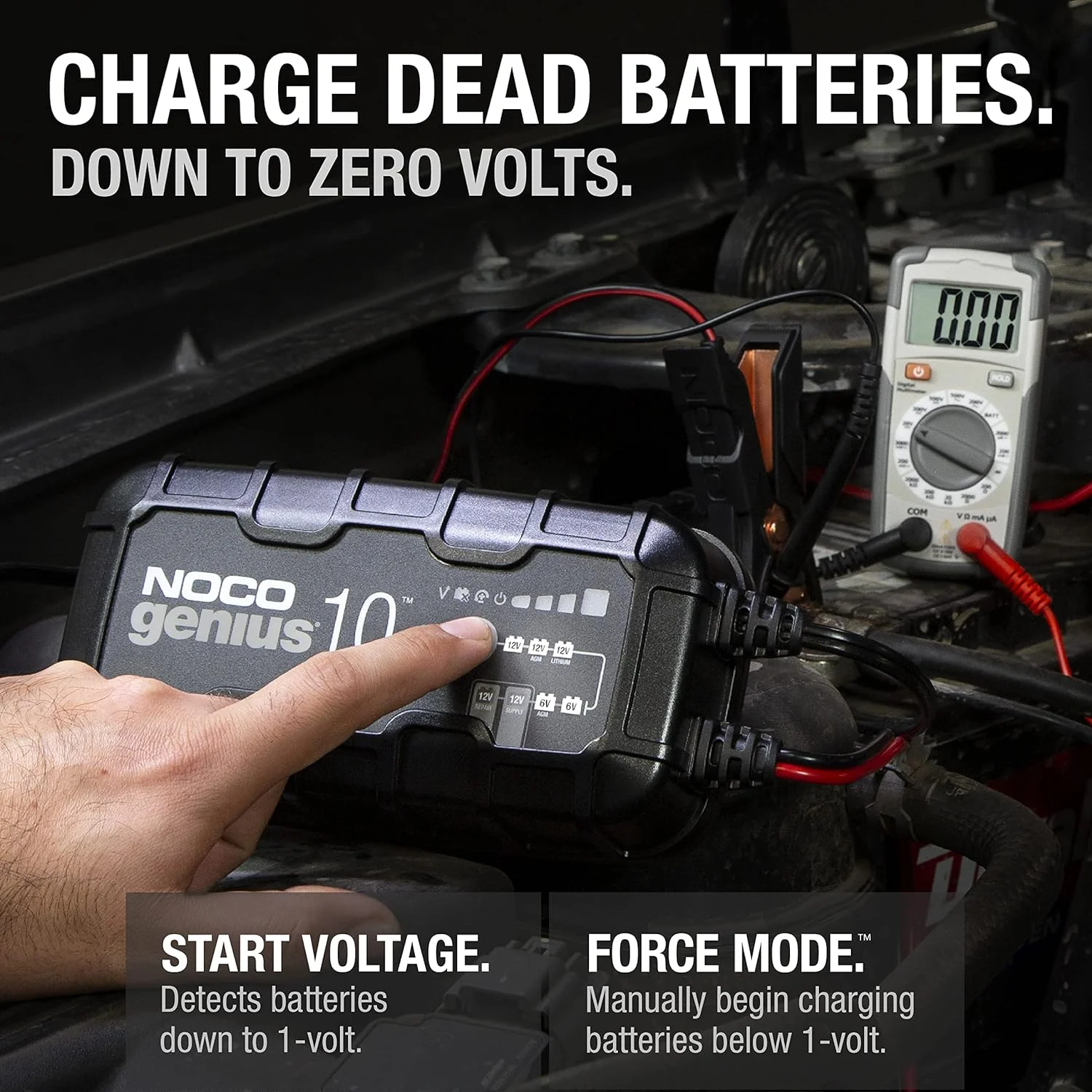 NOCO GENIUS10: 10A 6V/12V Smart Battery Charger, Maintainer and Desulfator
