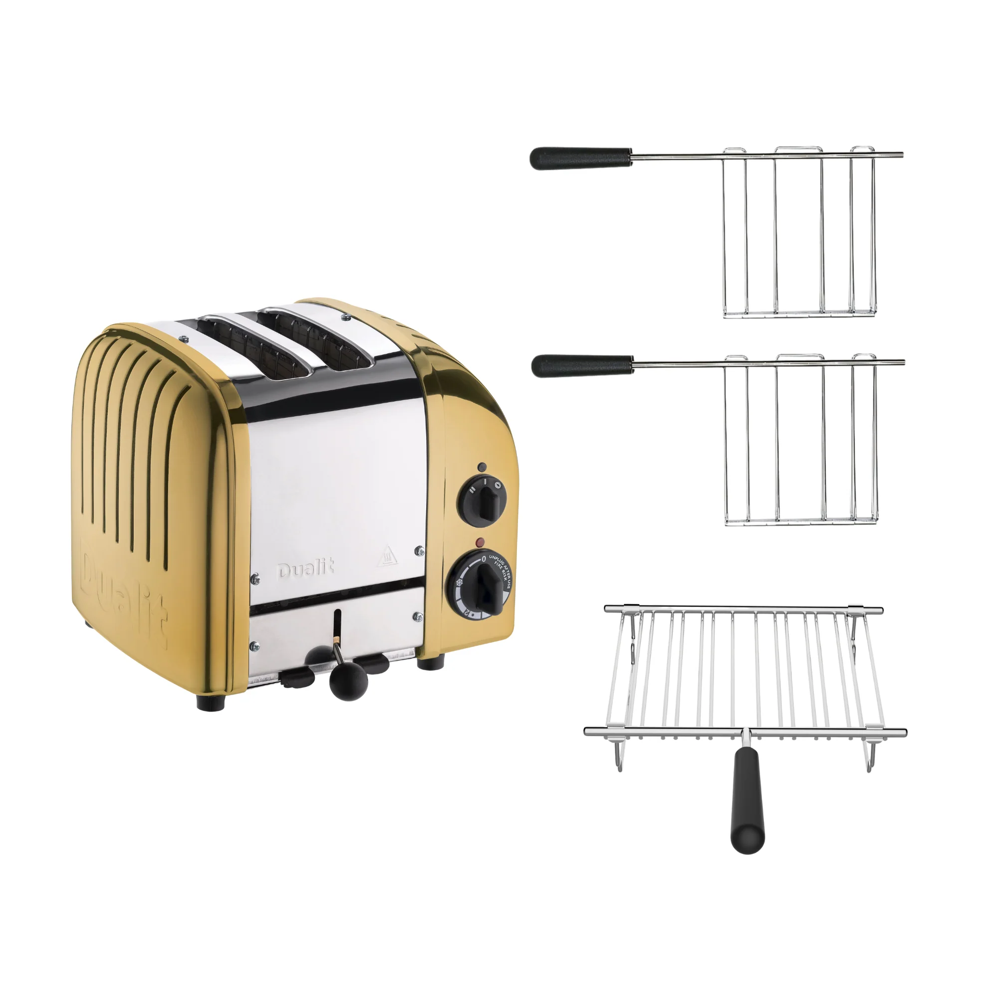 2025 Dualit Toaster Set 3 �C 2-sleuf Toaster met Broodjeshouder en Twee Sandwichklemmen