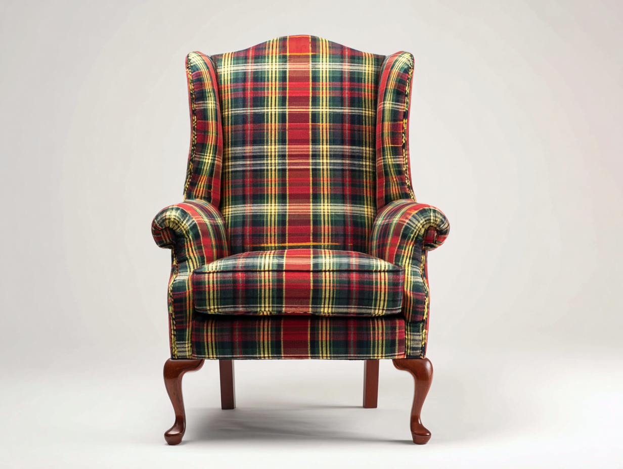 Stoffsessel-Stoff-Holz-83x91x113 cm-Rot-Grün-Gelb-Klassischer Stil