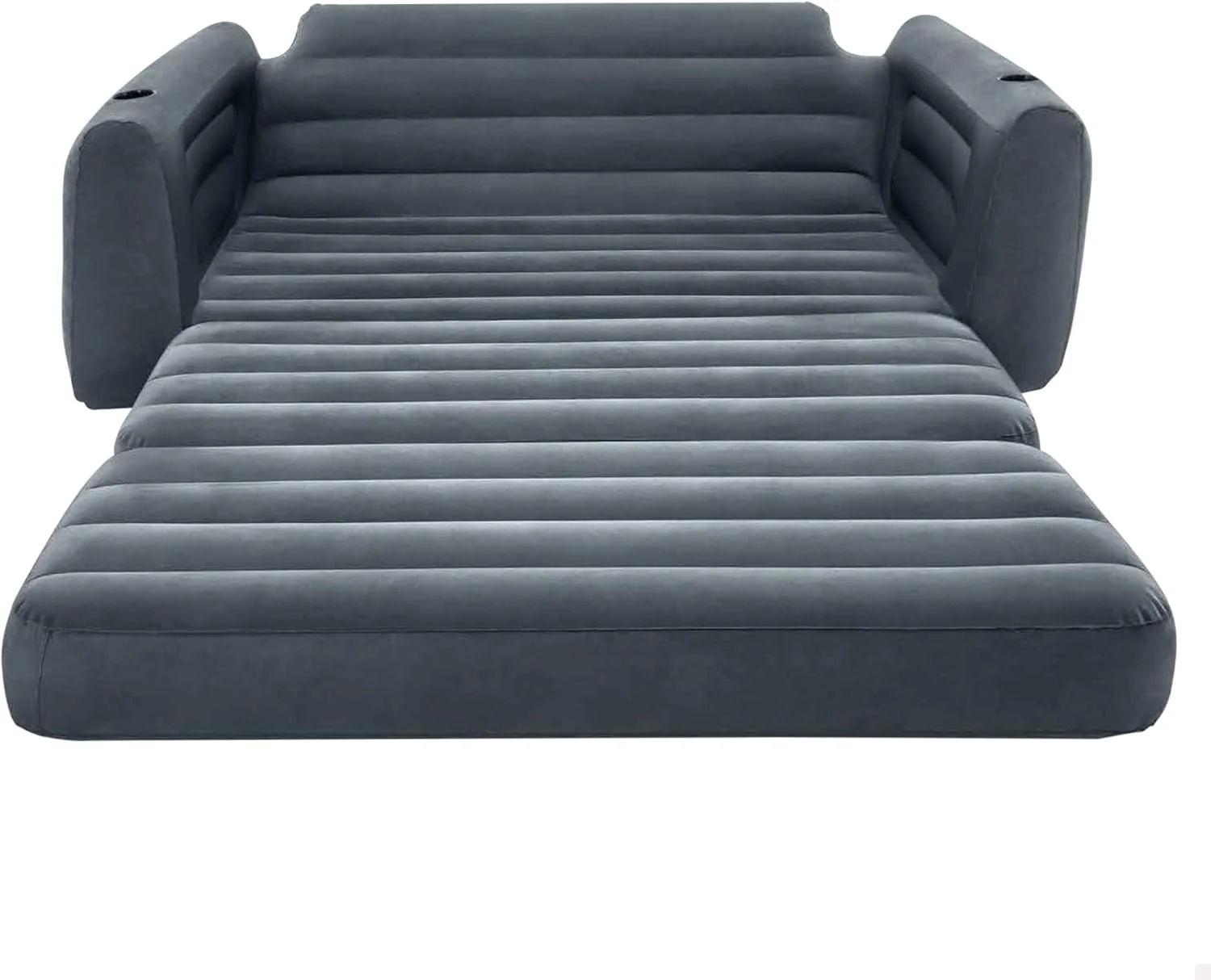 Intex 66552NP – Aufblasbares Schlafsofa, 2-Sitzer, Vinyl, Dunkelgrau, 203 x 224 x 66 cm