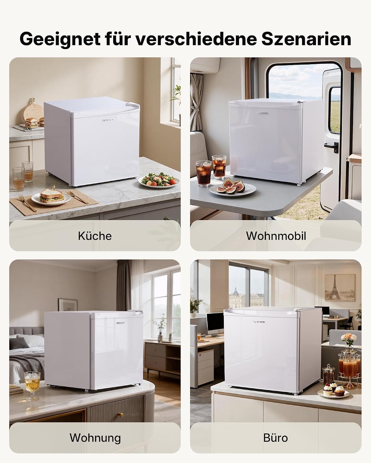 Upstreman 35L Gefrierschrank Klein, -21℃ 4 Sterne Mini Gefrierschrank,Umkehrbare Türen,Leise, Energiesparend,Reversibles Türscharnier,Tiefkühlschrank Klein,Büro, Hotel, Weiß, UF35