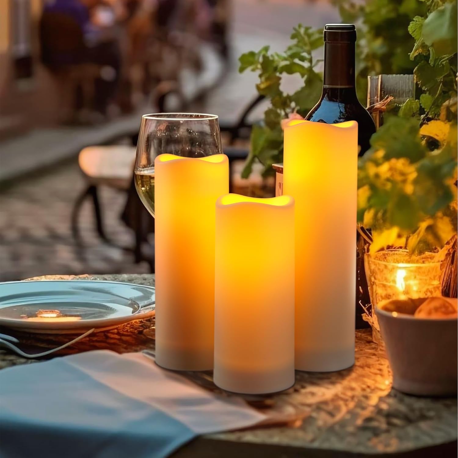 Candela da esterno impermeabile, candela a batteria a LED senza fiamma, candela analogica resistente alle alte temperature da 12 pezzi.