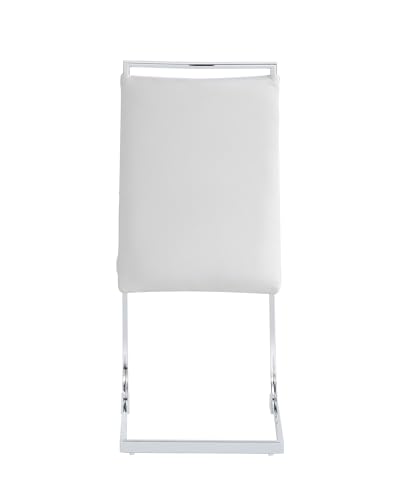 KnSam Set di 2 sedie moderne per sala da pranzo, schienale in similpelle e lino, schienale alto, schienale imbottito, per sala da pranzo, cucina, ospite, sedia da ufficio, bianco : Amazon.it: Casa e cucina