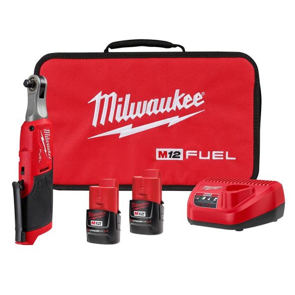 2567-22 M12 FUEL 12V Lithium-Ion Brushless Cordless High Speed 3/8 in. Ratchet Kit w/(2) Batteries, Charger and Bag