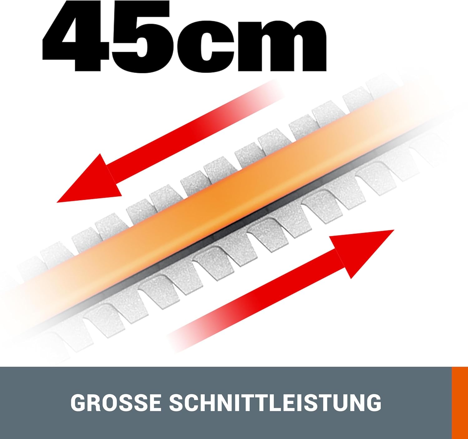 WORX WG252E.9 Akku Teleskop Heckenschere - 45cm Schnittbreite - 10-Fach Verstellbarer Teleskopstiel bis 3,20 Meter Hhe - PowerShare kompatibel - Ohne Akku & Ladegert