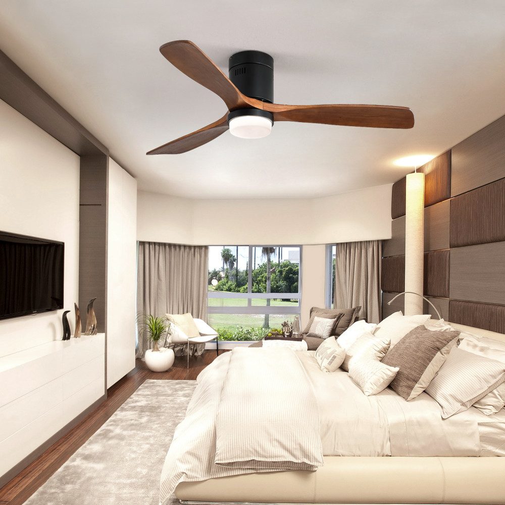 Deckenventilator Deckenventilator 52 Zoll mit Licht, Massivholzflügel