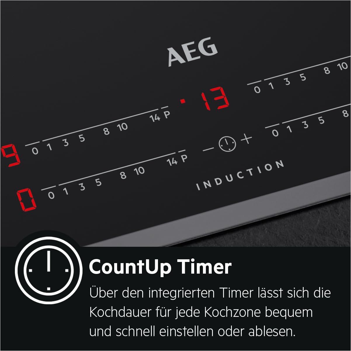 AEG HK654070FB Autarkes Kochfeld/Strahlenbeheizt/Slider-Bedienung / 60 cm/Facetten-Design / 4 Kochzonen/Bräterzone/Kindersicherung