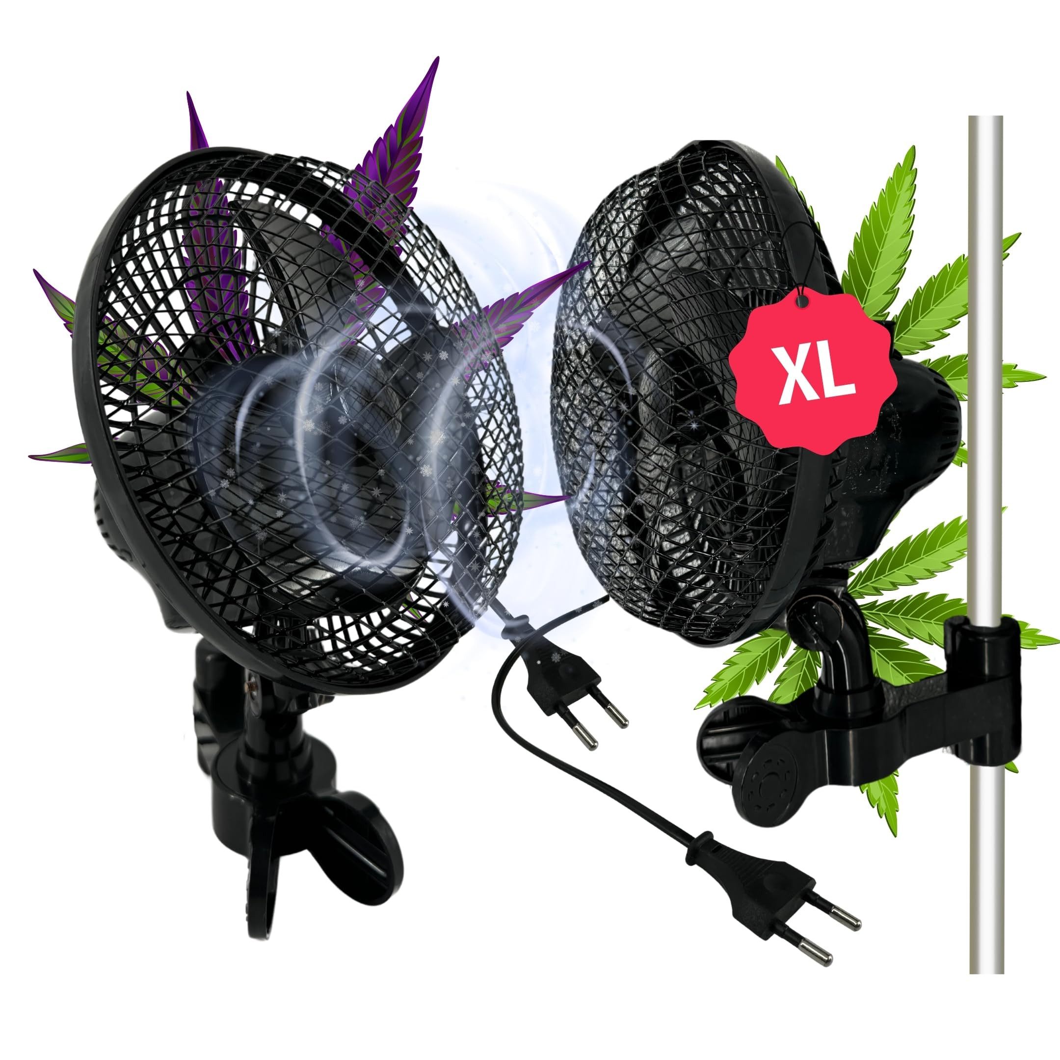 Turboventilator 2 Grow Clip Ventilator oszilierend für Growbox Belüftung Zuluft Abluft