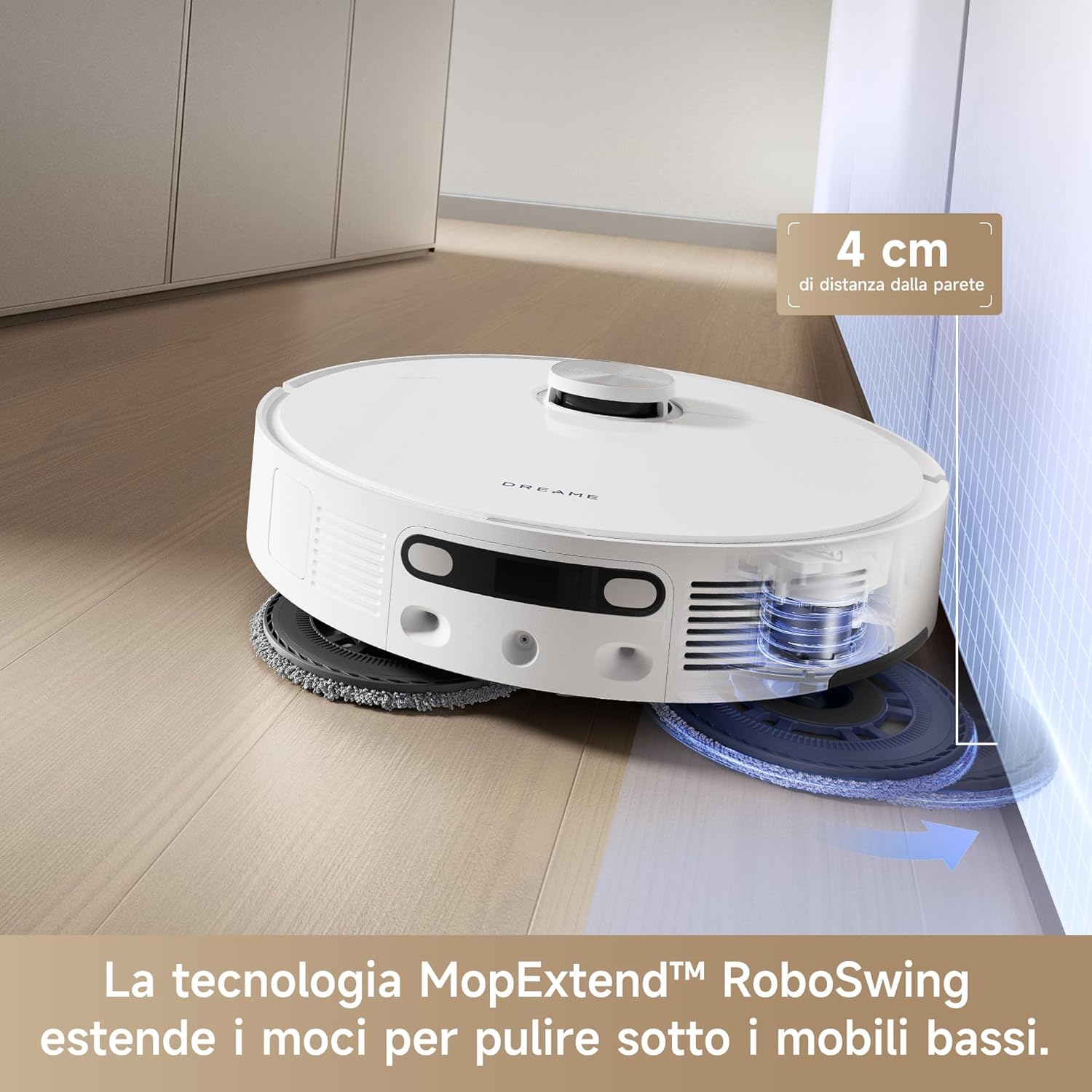 DREAME L10s Ultra Gen 2 Robot Aspirapolvere e Lavapavimenti con MopExtend RoboSwing, Aspirazione 10.000 Pa, Stazione Base Automatica, 32 Livelli di Acqua,Batteria da 240 Min