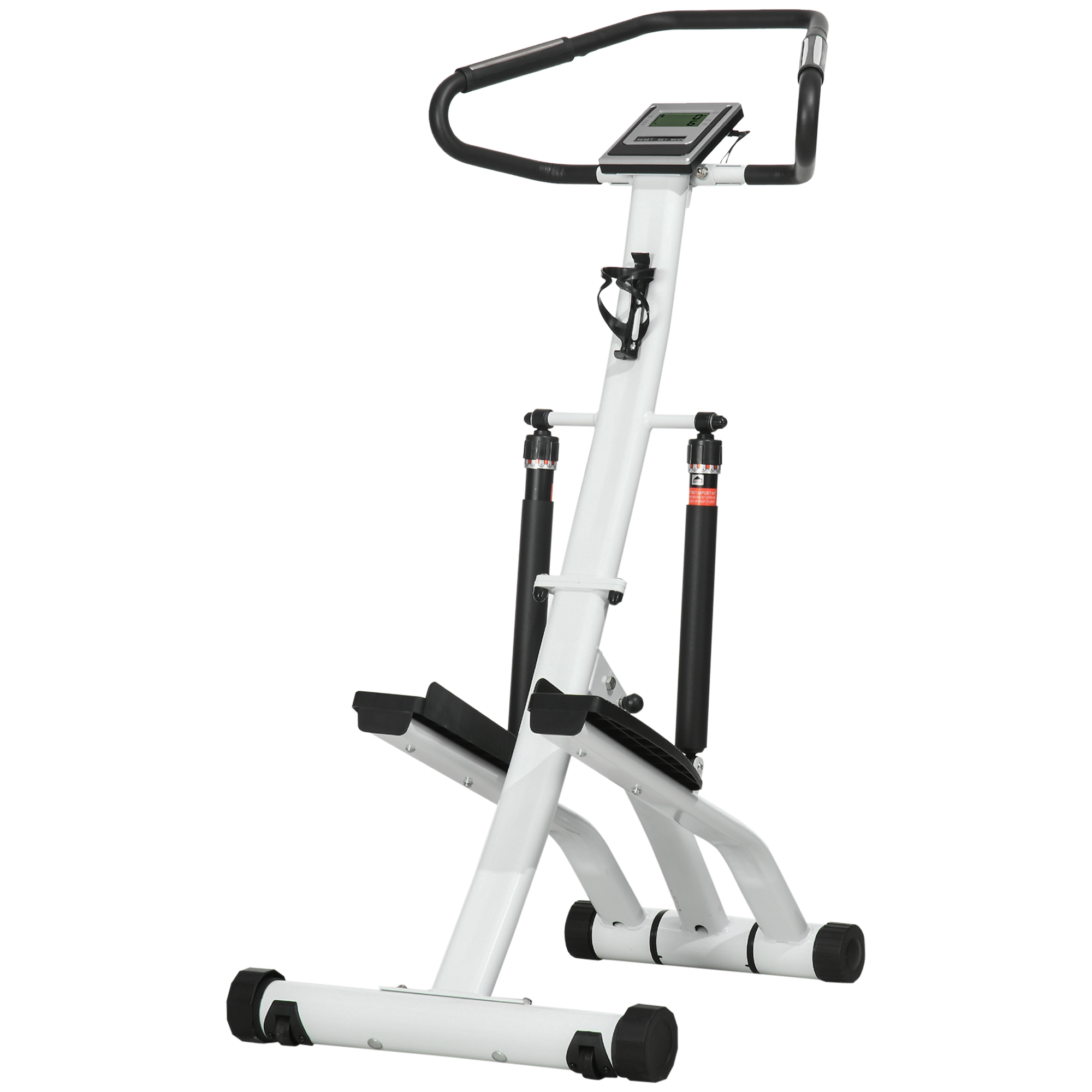 SPORTNOW STEPPER mit 12 Widerstandsstufen, LCD-Anzeige, 2 Rollen, 80 cm  x 61 cm x 134 cm, Weiß + Schwarz