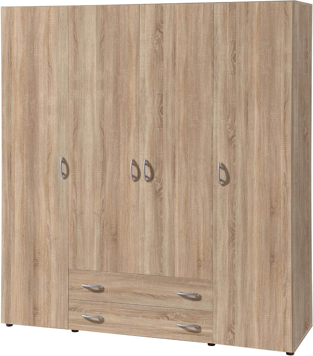 AVANTI TRENDSTORE - Balu 2.3 and 4, hinged door wardrobe, available in 2 different colours and 3 different widths (brown, 4 doors)