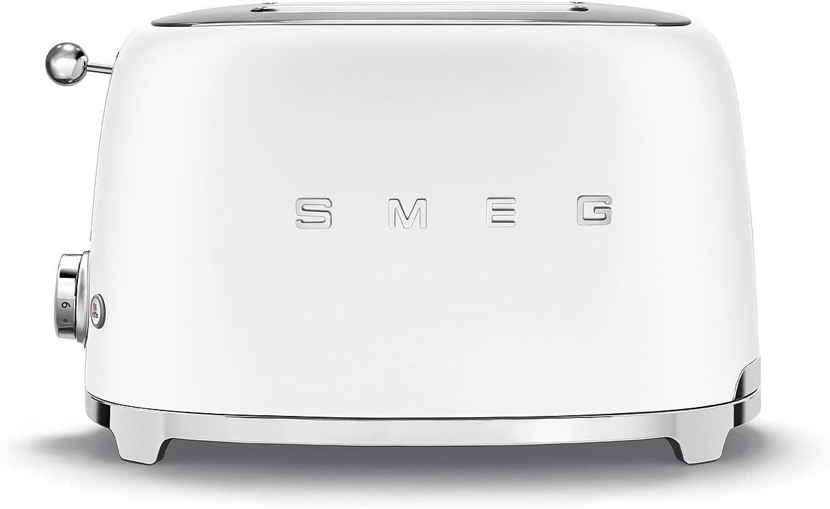 Smeg TSF01WHMEU Toaster for Two Slices of Bread and with a Power of 950 W TSF01WHMEU-white matt, Steel, Black