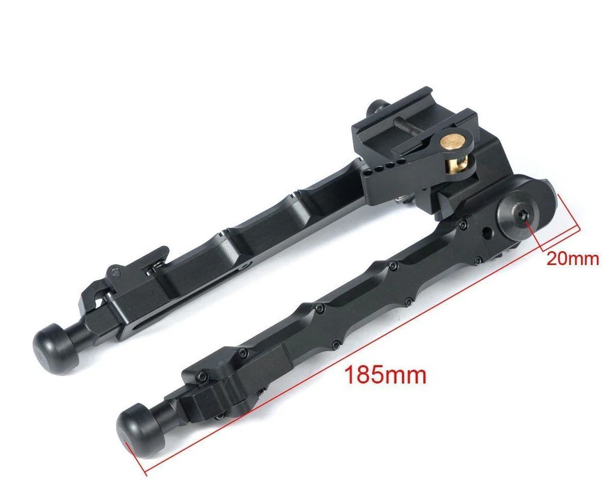 Green Blob Outdoors GBO5 QD Bipod Black Tactical Bipod 7.25-9 inches Quick Detachable Flat Adjustable Matte Black