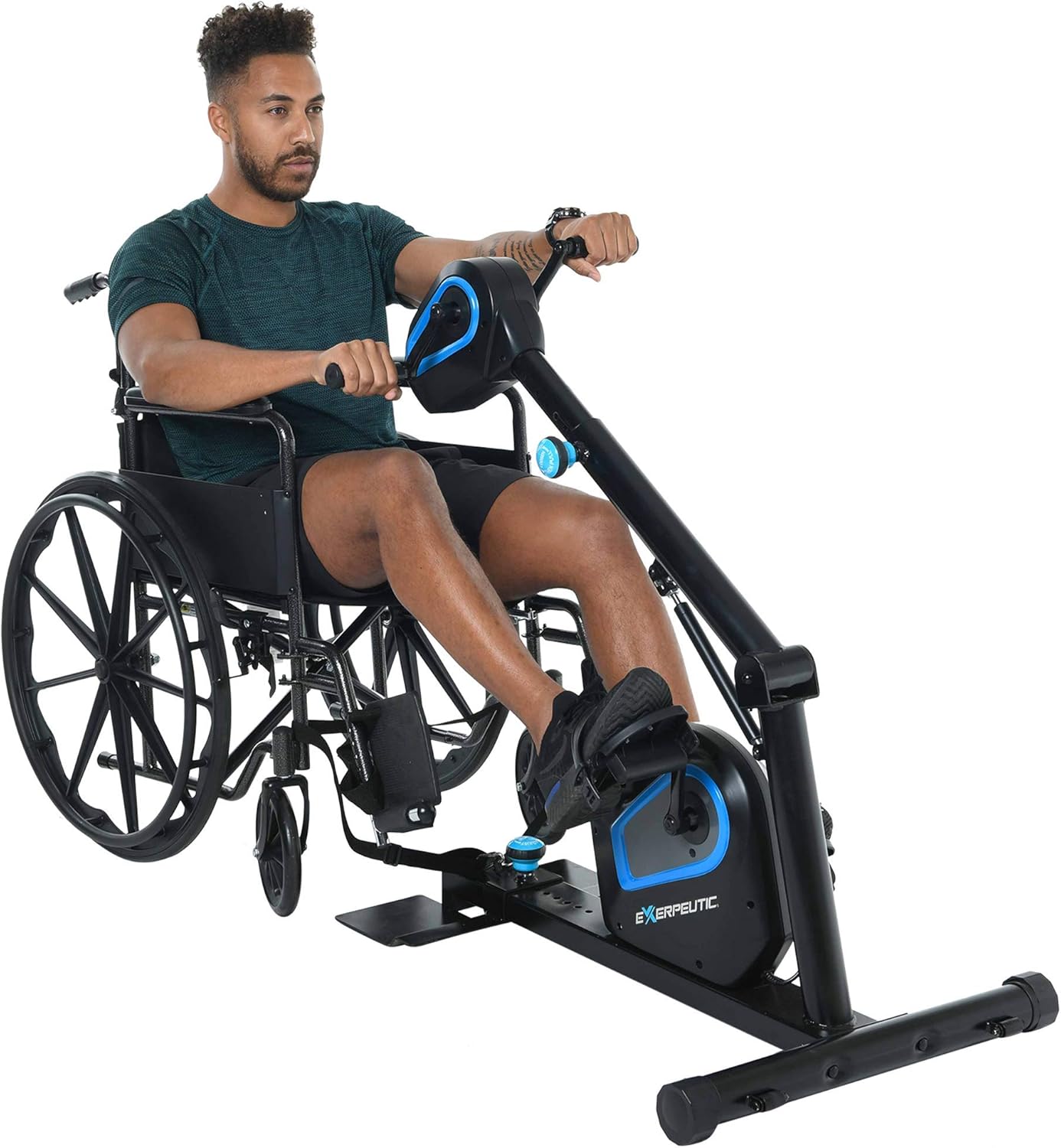 Exerpeutic 2000M Motorized Under Desk Exercise Bike &ndash; Adjustable Electric Pedal Exerciser for Legs & Arms &ndash; Fitness Equipment for Home & Office