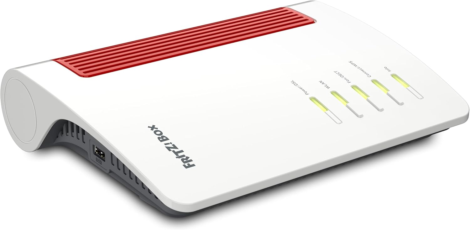 FRITZ!Box 7690, Modem Router Wi-Fi 7 Dual Band (2.4 GHz, 5 GHz) fino a 7.000 Mbit/s, per FTTC VDSL FTTH con ONT, 1x Wan 2,5 Gb, 1X Lan 2,5 Gb, 2X Lan Gb