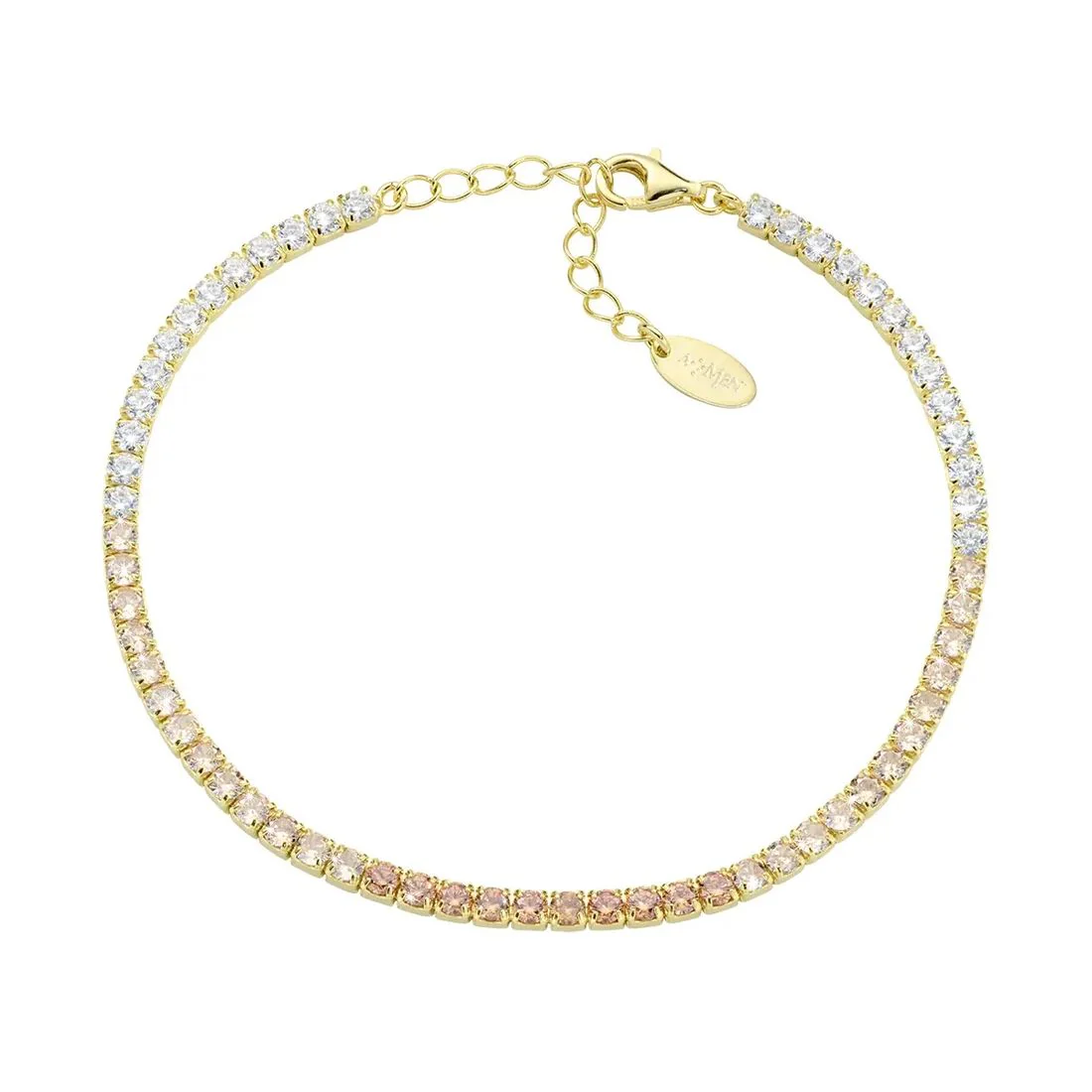 Bracciale Amen tennis dorato bianco e arancione in sfumatura degrad�� BT25DEGGA17