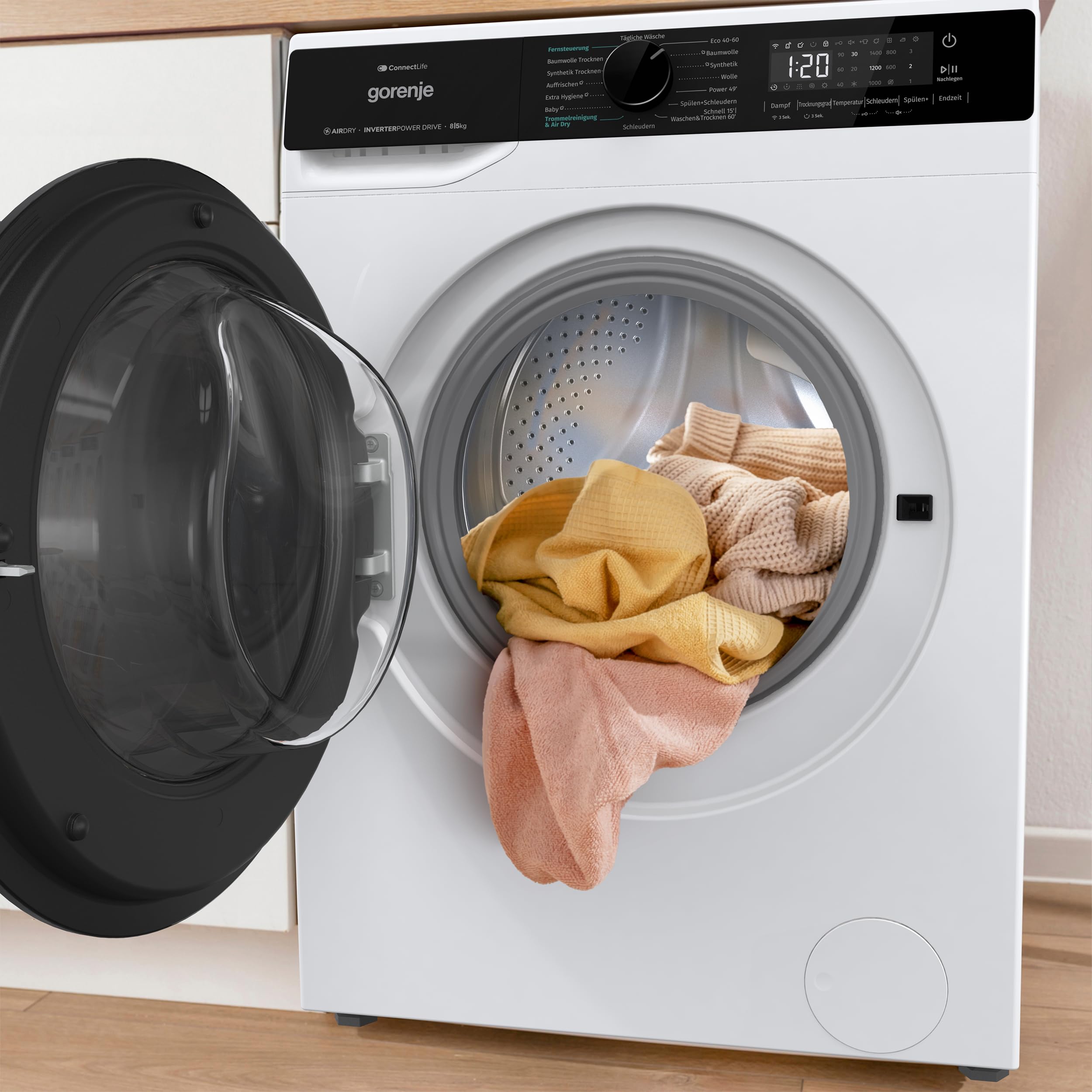 Waschtrockner 8 kg Waschen 5 kg Trocknen 1400 U/min, 16 Programme mit ConnectLife, AirDry und AllergySteam, Energieklasse A-30%