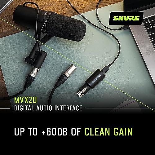 Shure MVX2U XLR to USB Digital Interface with SM57 Dynamic Microphone : Strumenti Musicali