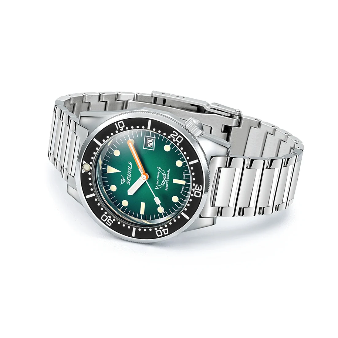 Orologio Squale 1521 verde bracciale acciaio 1521PROFGR.SQ20L