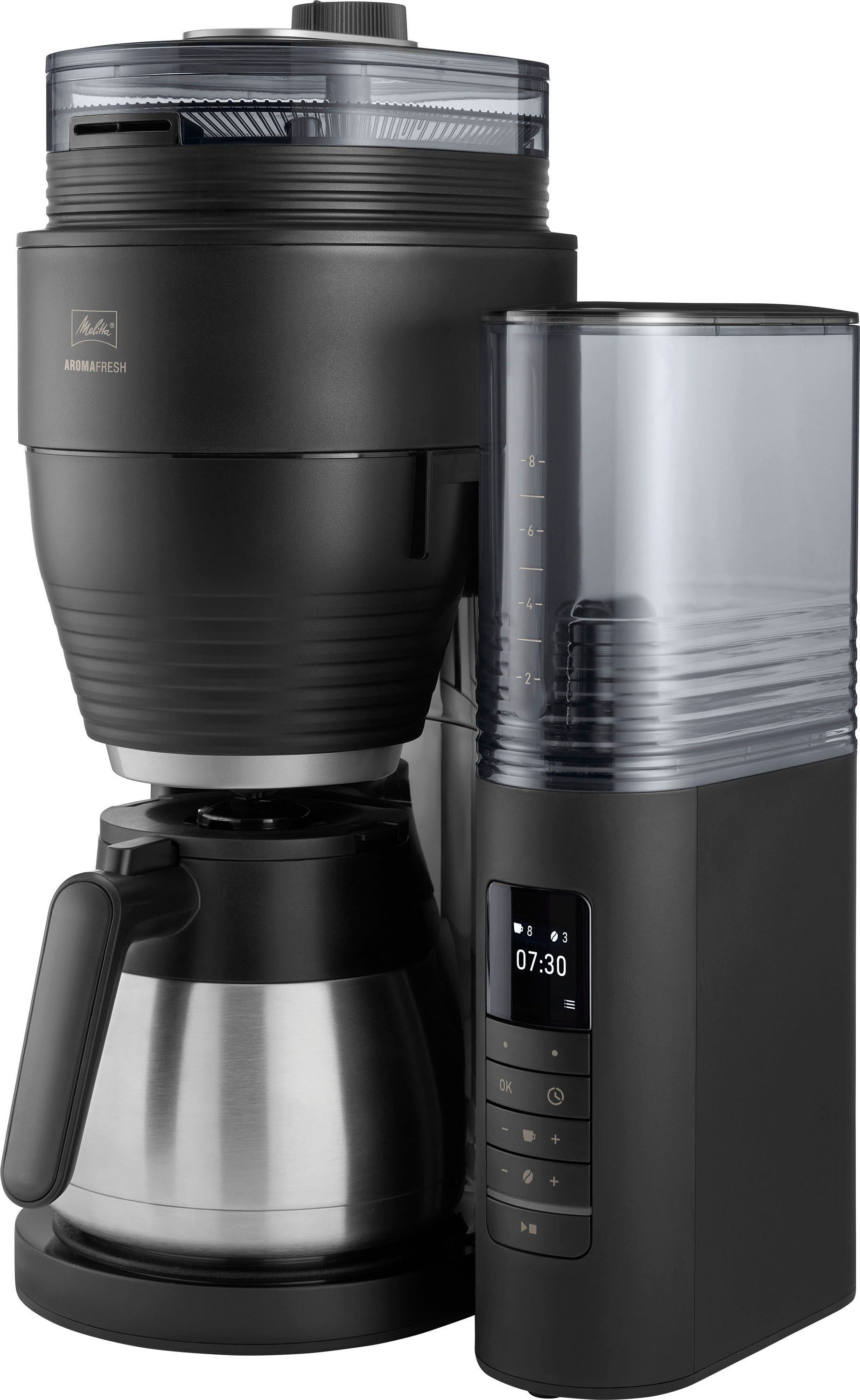 Kaffeemaschine mit Mahlwerk AromaFresh Therm Pro X 1030-12 schwarz-silber