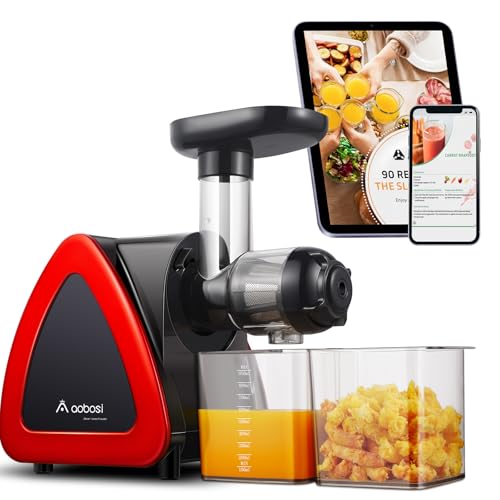 Slow Juicer, Aobosi Slow Masticating Juicer, Cold Press Juicer Machines with Reverse Function, Quiet Motor, High Juice Yield with Juice Jug & Brush for Cleaning: Home & Kitchen