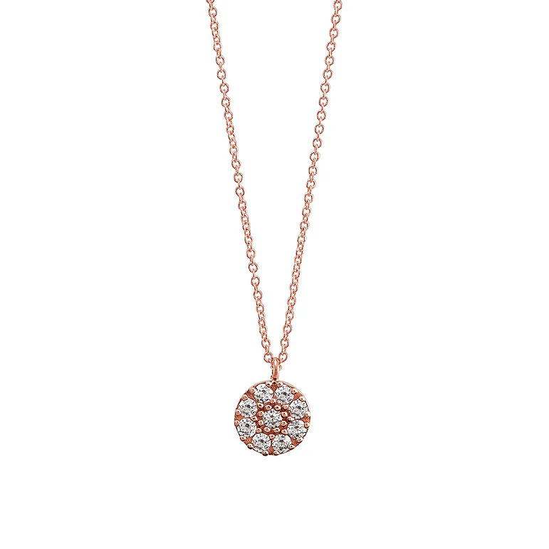 Collana Ambrosia Gioielli pendente in oro rosa con zirconi AGZ 379