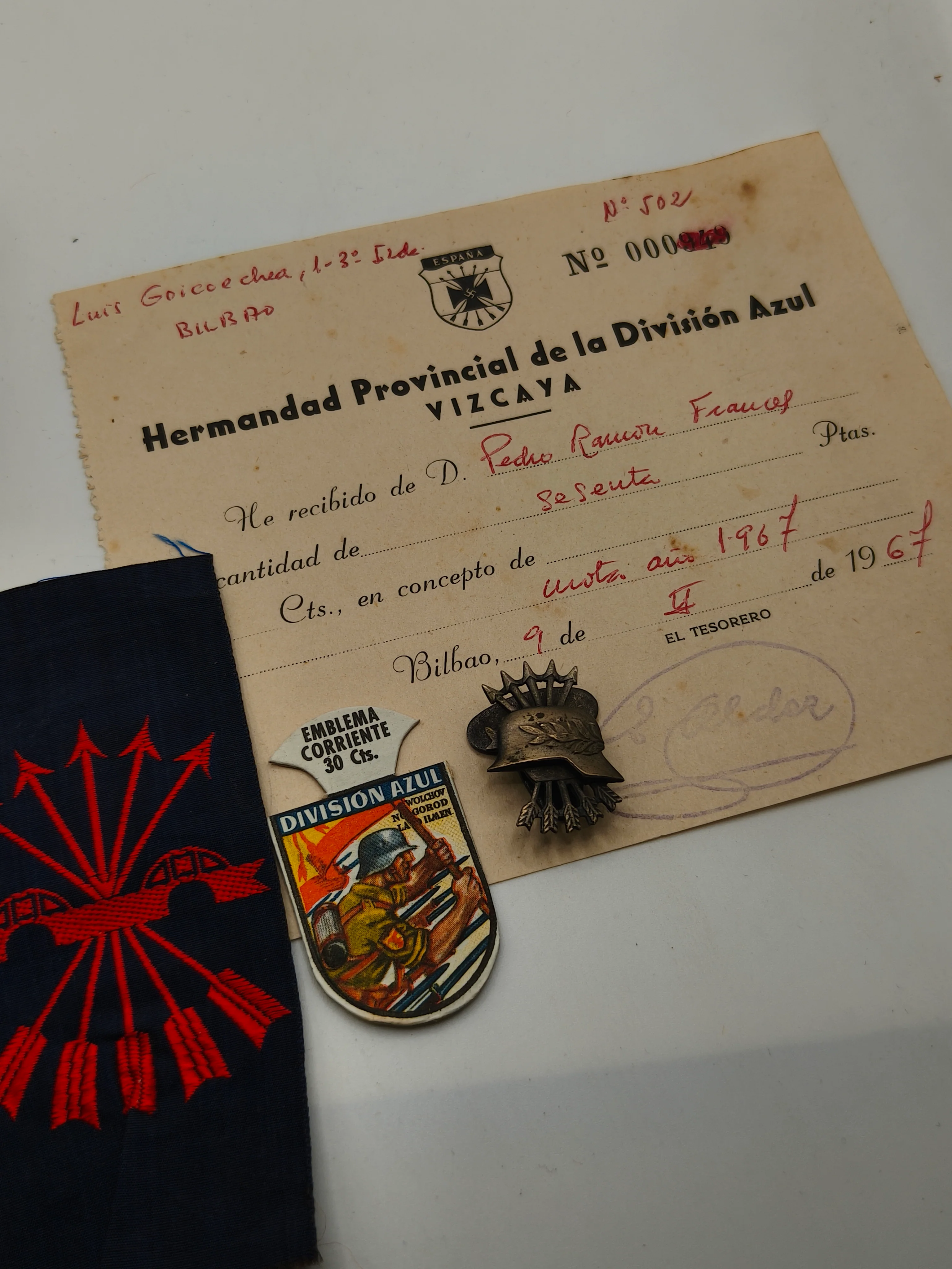 Lote hermandad divisi��n azul Vizcaya .