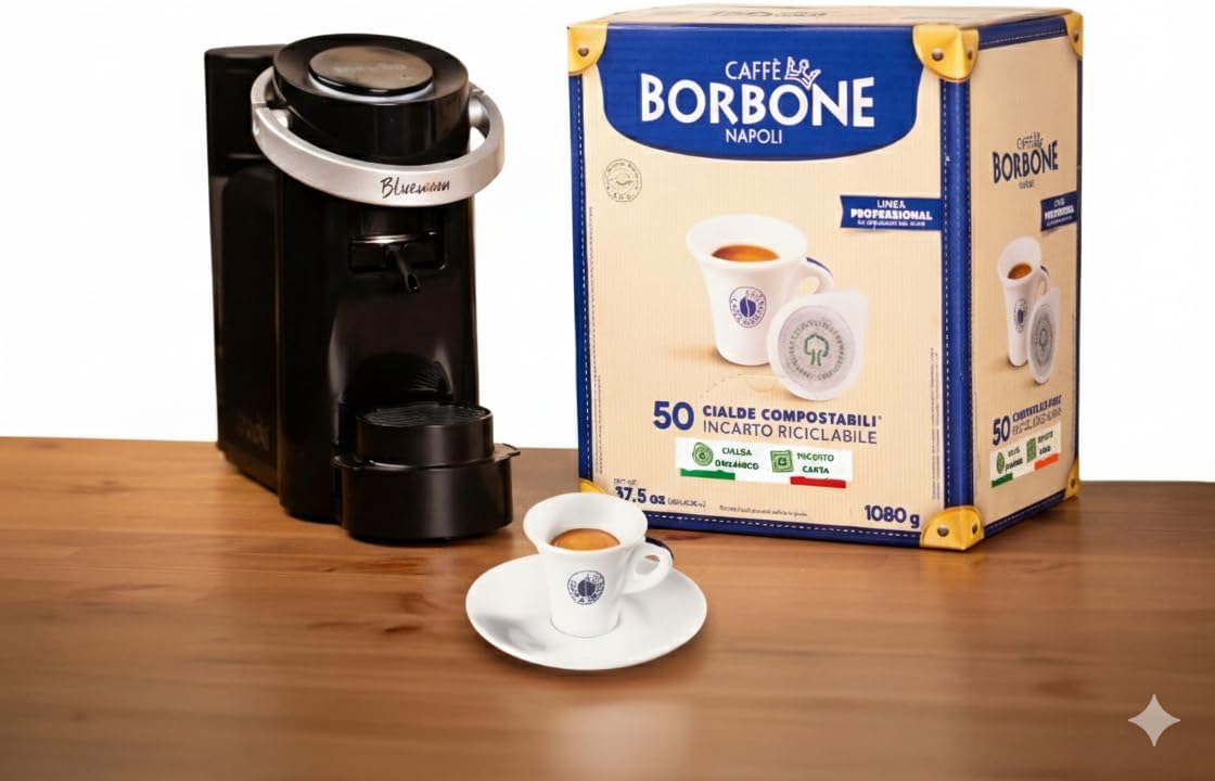 CAFFÈ BORBONE Bluemoon Macchina da Caffè a Cialde, Nero