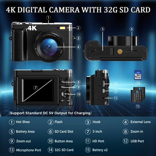 Fotocamera Digitale Vlogging Adolescenti Principianti