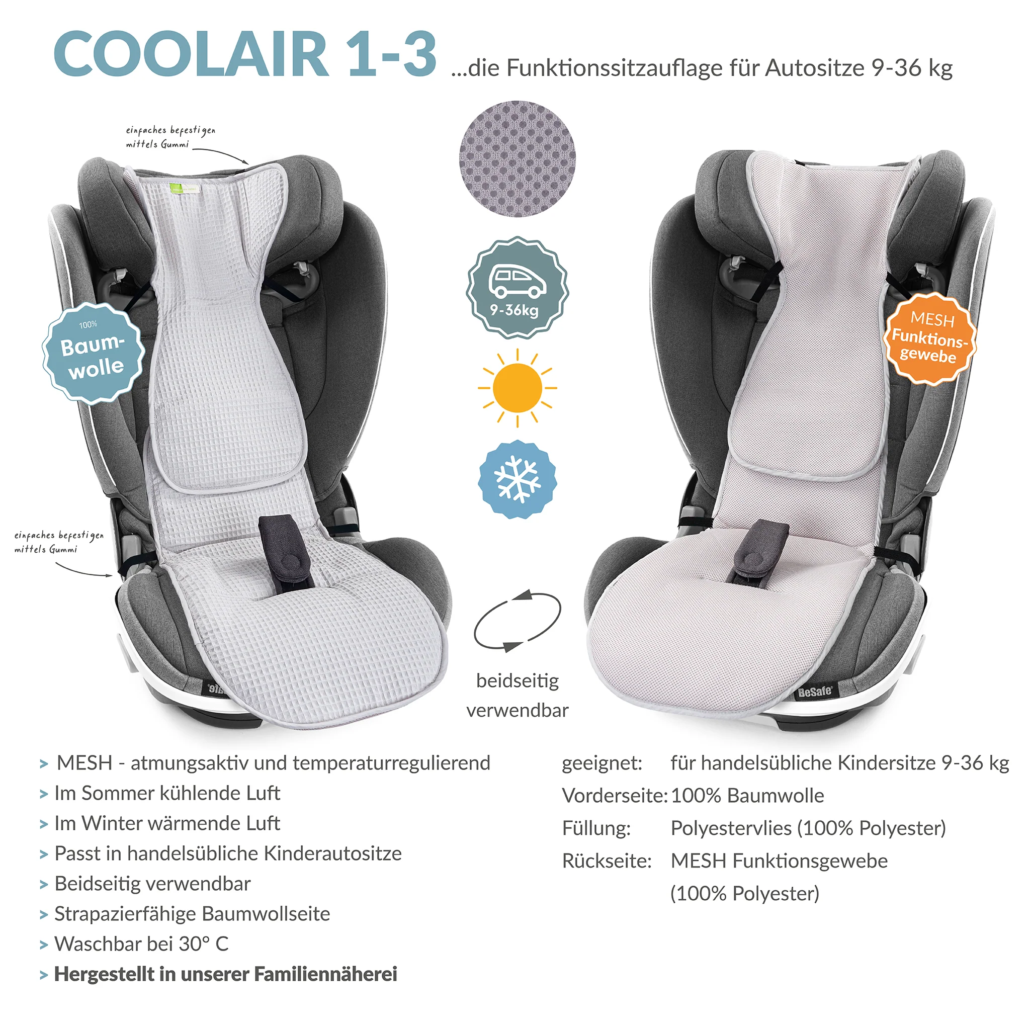 COOLAIR 1-3 die klassische Autositzauflage
