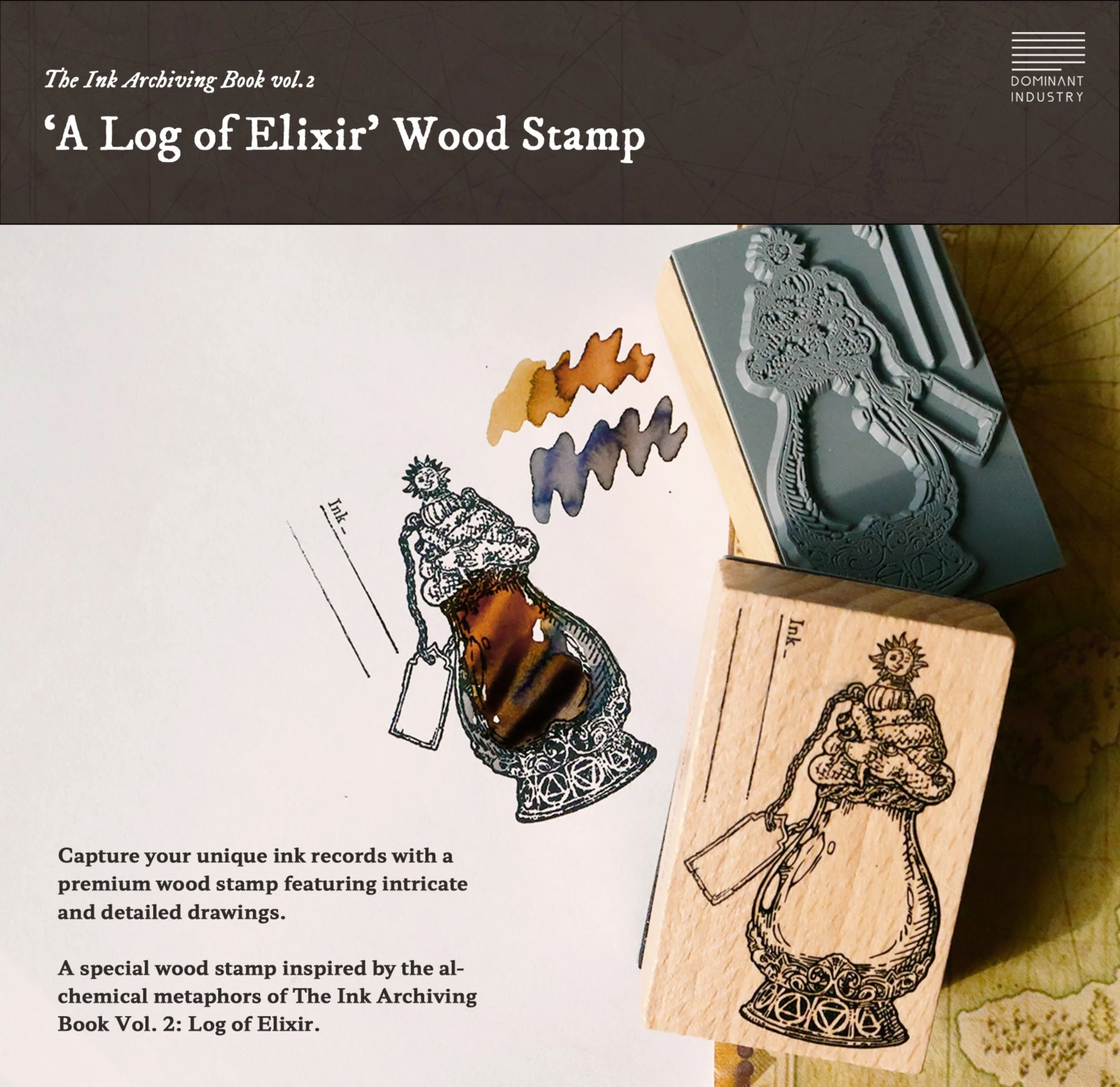 Dominant Industry Wood Stamp - A Log of Elixir