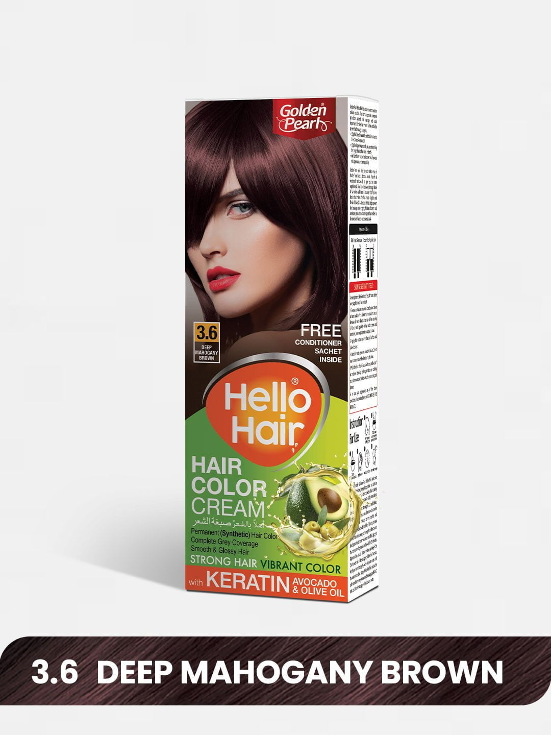 Golden Pearl Hello Hair �?Hair Color Deep Mahogany Brown 3.6