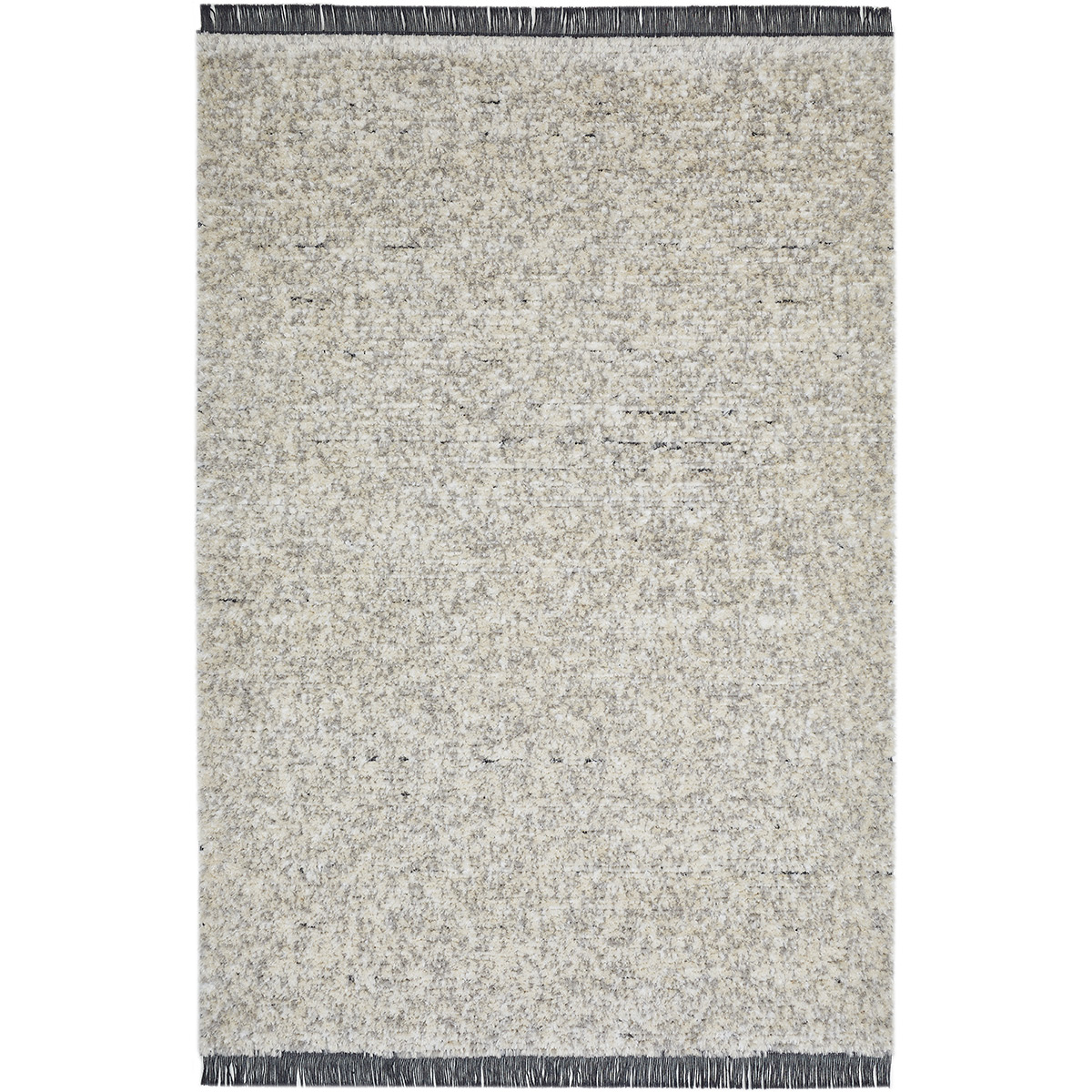 HOMCOM Hochflorteppich mit Fransen Beige-Grau 170 x 120 x 2,1 cm