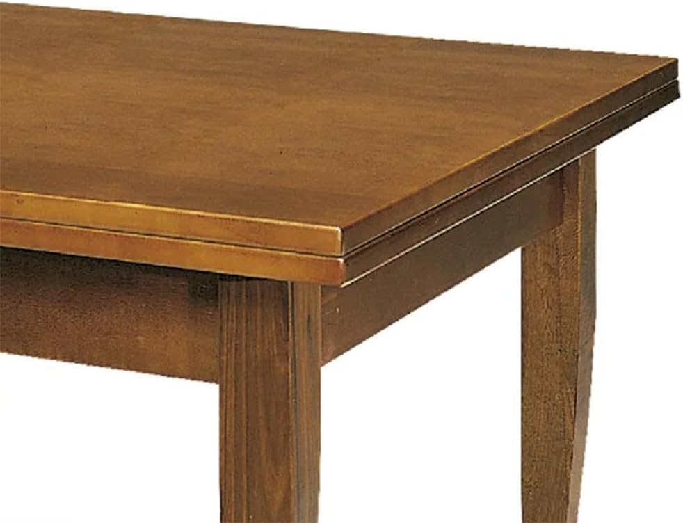 KONTE.DESIGN Tavolo SANTO SPIRITO a Libro in legno nobilitato stile arte povera, finitura noce, 90x90x75 cm