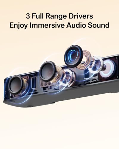 ULTIMEA Sound Bar Impianto Surround Virtuale per TV, Soundbar TV 7.1 330W, Soundbar per TV Impianto Audio Home Theater, App Controllo, Subwoofer, 4 Altoparlanti Surround, BT/OPT/AUX, Aura A40 : Elettronica