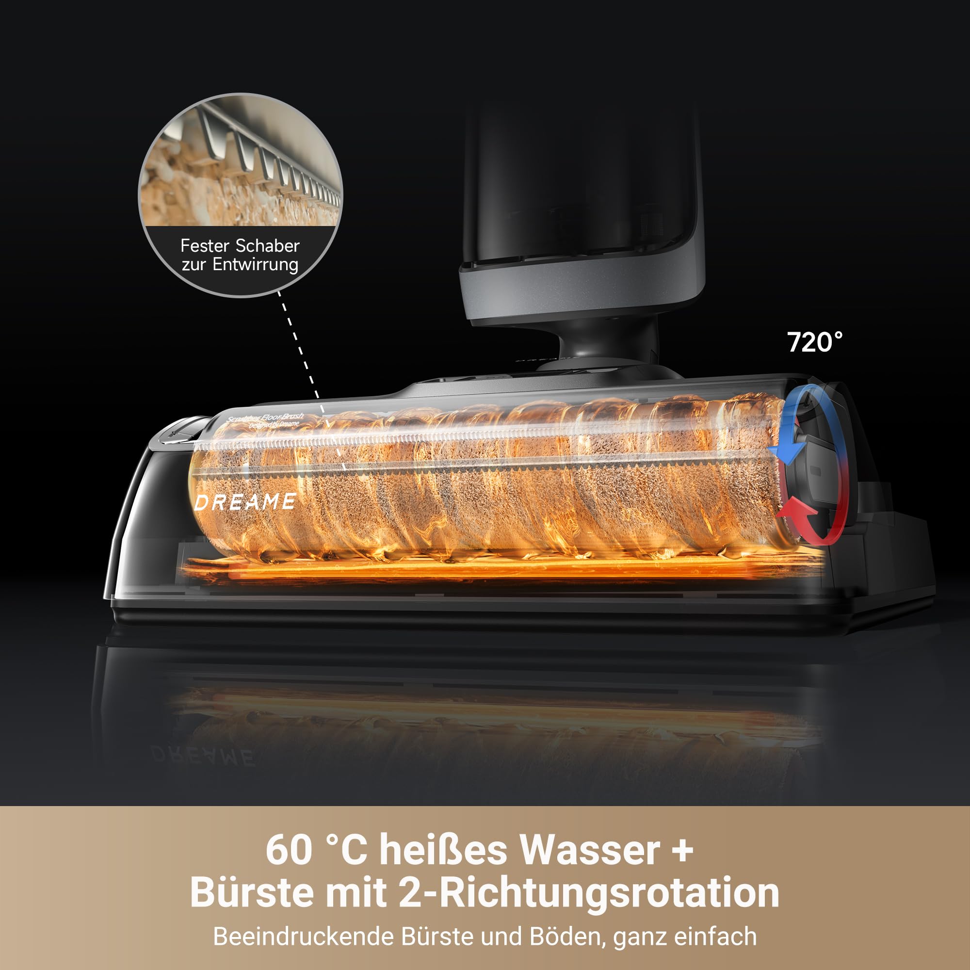 Nass- und Trockensauger H14 Pro mit 18.000 Pa Saugkraft, 180° Flachreinigung und 60 °C Bürstenpflege