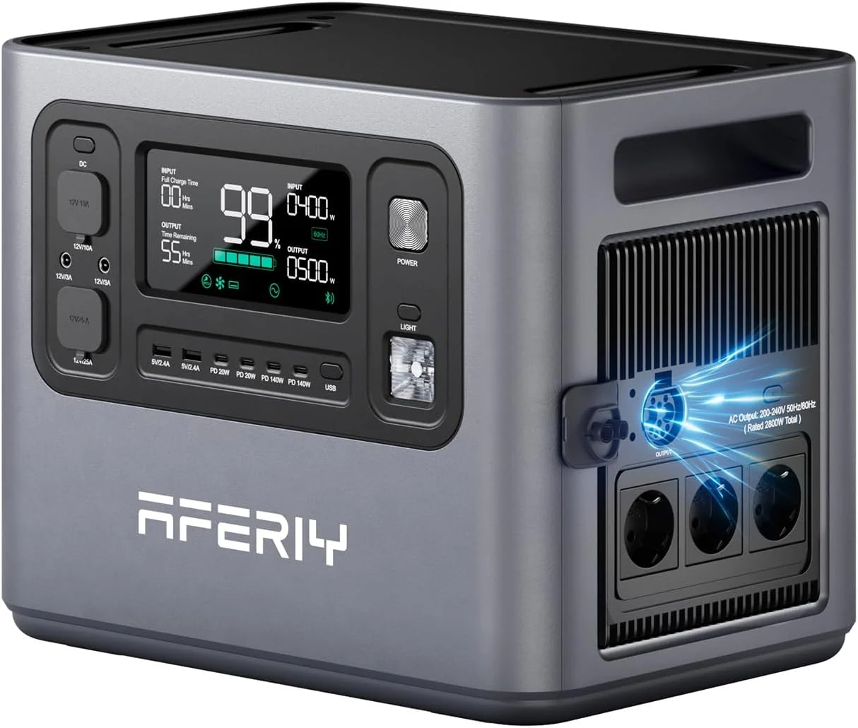 AFERIY 2800W Tragbare Powerstation 2048Wh, erweiterbar auf 10240Wh Camping