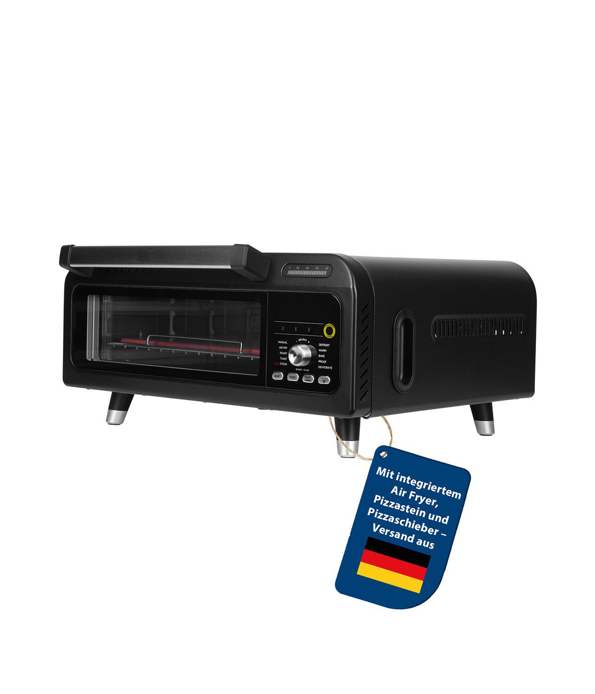 Pizzaofen Genius Chef elektrischer Pizzaofen 10 in 1 8 tlg, 400°C, 2000 Watt