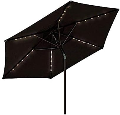 Runder Sonnenschirm mit gebogenem Schirmmast LED-Hof-Sonnenschirm ohne Sockel Solarlicht-Regenschirm tragbarer Markt-Esstisch-Sonnenschirm für Strandgarten good