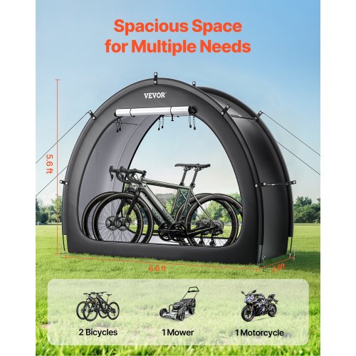 VEVOR Fahrradzelt Fahhrradgarage Fahrradschuppe 1-2 Fahrräder 1706x2011x792mm