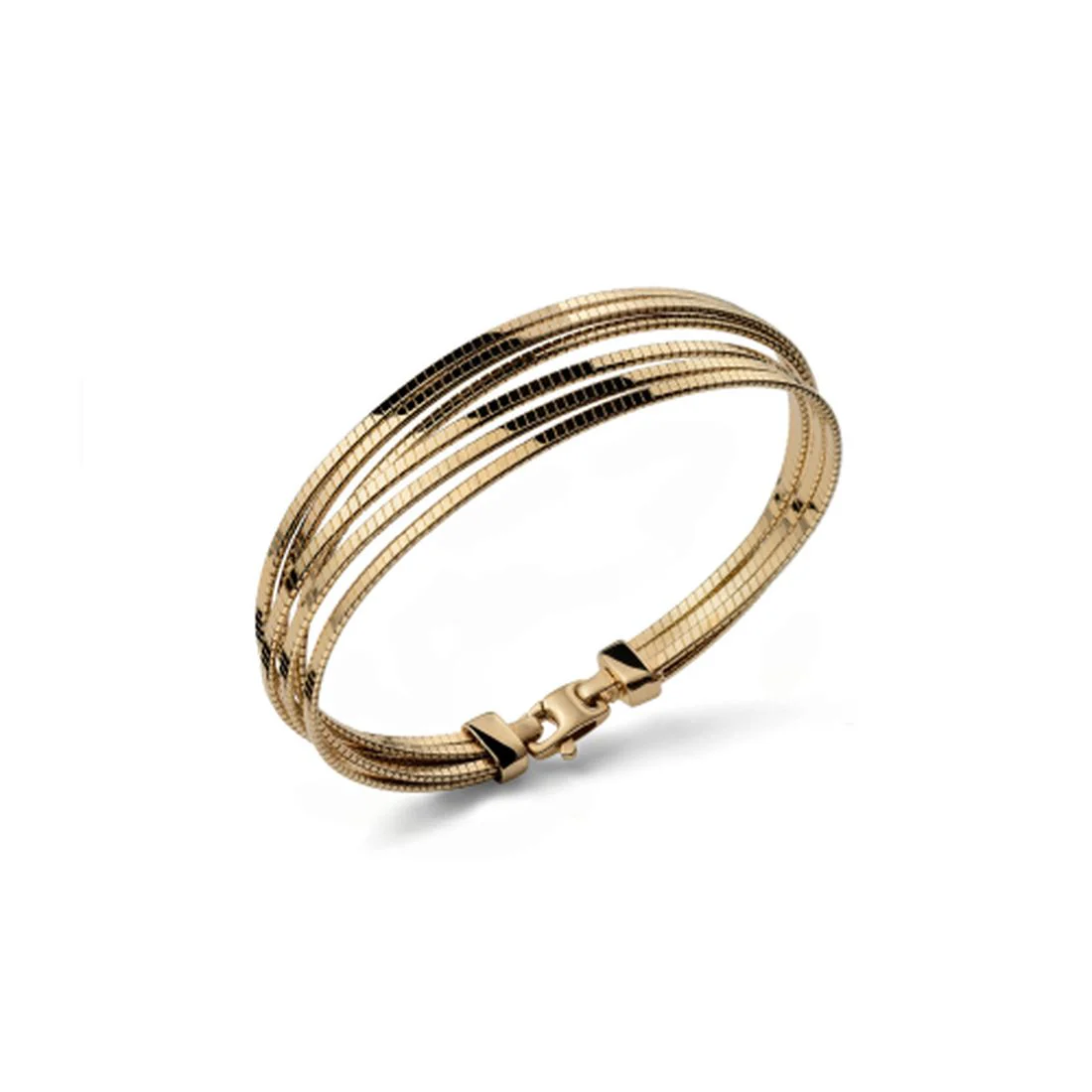 Bracciale Unoaerre in argento dorato rigido a sei fili 6678