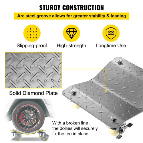 2 STÜCK 12 "X16" SATZ RANGIERHILFE FAHRZEUGREPARATURSCHLITTEN MIT 4 ABNEHMBAREN ROLLEN