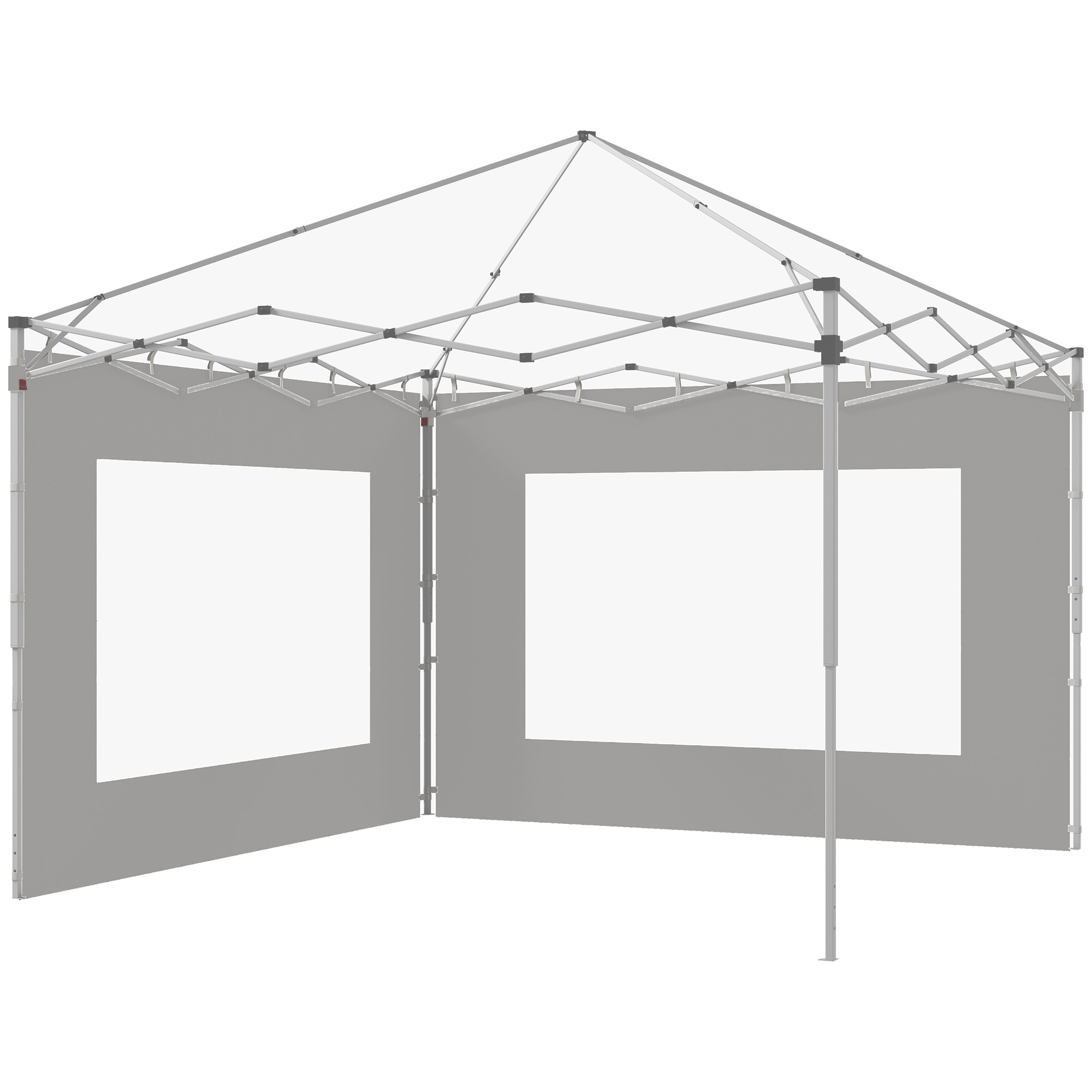 Outsunny Set von 2 Zeltseitenwänden, Pavillon 295x195 cm, Ersatzstoffwände für Pavillon 6x3 oder 3x3 m, grau
