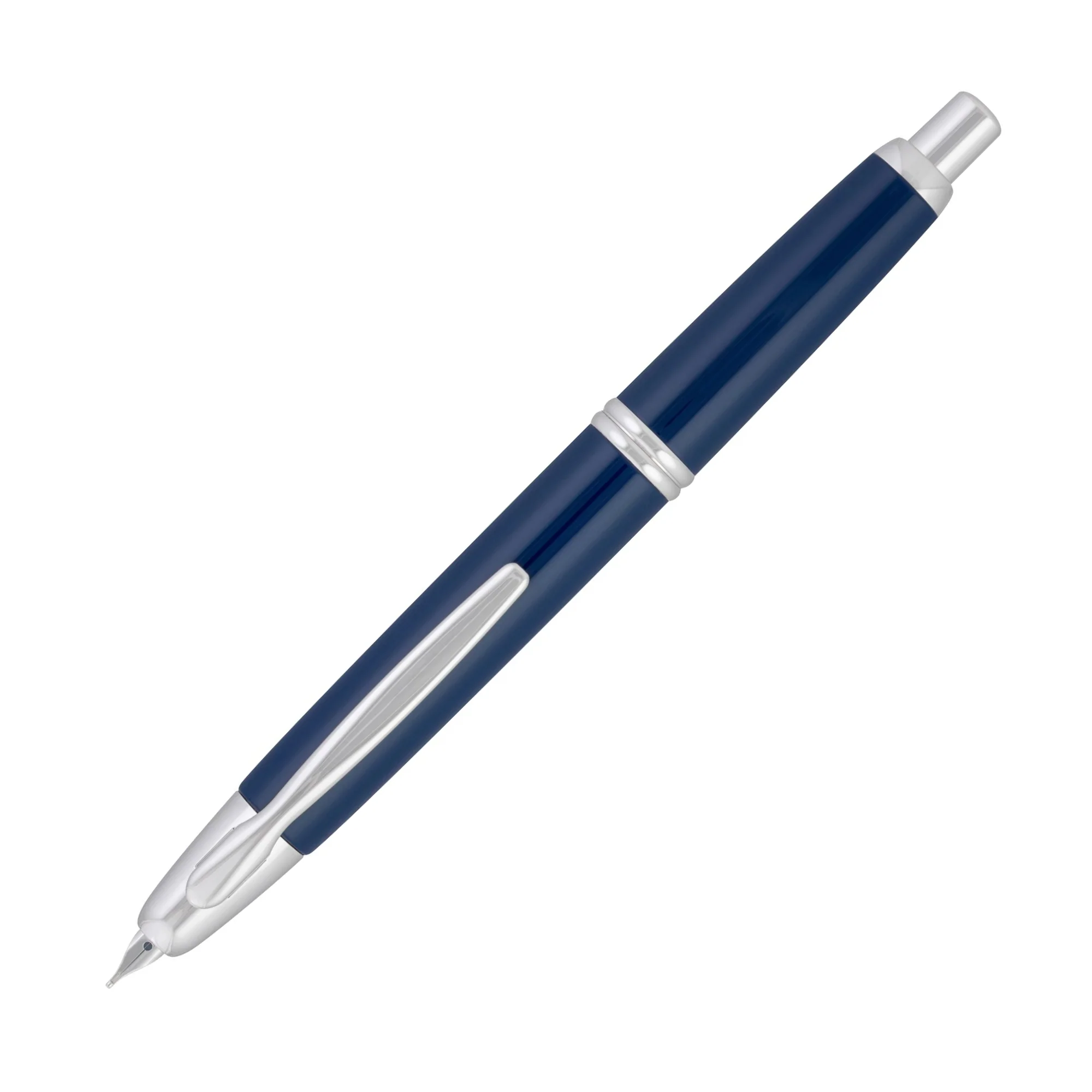 Pilot Vanishing Point Fountain Pen - Blue with Rhodium Trim