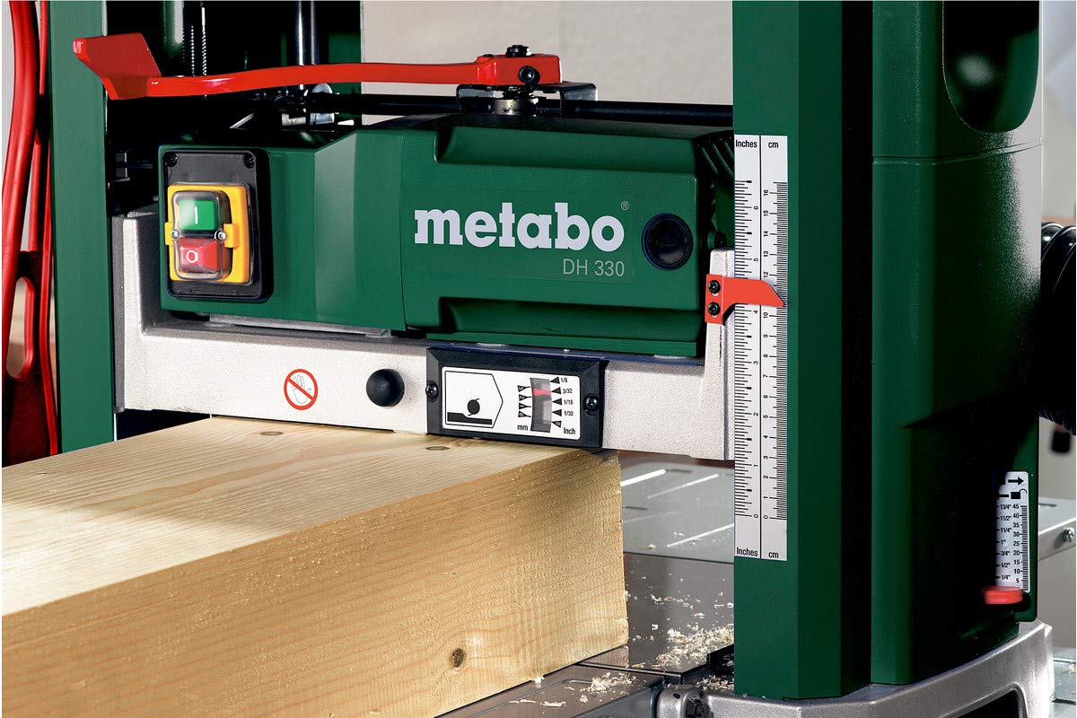 Metabo Dickenhobel DH 330 mobile Hobelmaschine mit 1800 W und HSS Messer für präzise Holzbearbeitung